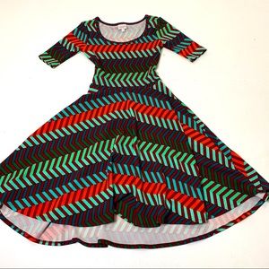 🚨 10 / $20 Bundle SALE 🚨 Women’s Size XS 2-4 Lularoe Nicole Geometric Dress bold